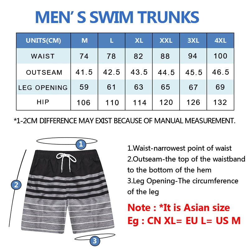 DATIFER Summer New Fashion Polyester Men Shorts Beach Quick Dry Printing Swimsuit Plus Size Mesh Liner Surfing Gym Shorts Men