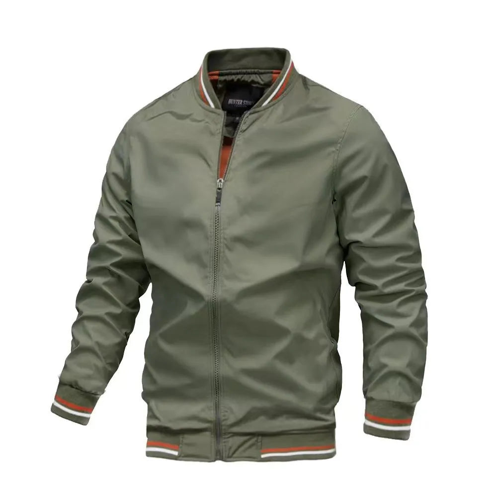 2024 Spring Summer Bomber Jacket Men Black Casual Slim Fit Baseball Mens Jackets New Autumn Fashion High Quality Jackets for Men Ürün ana görseli