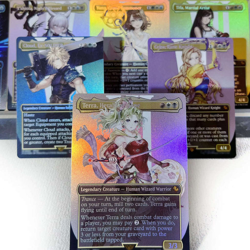 FCA FIN FIC PIP LTR FOIL4-002 magical cards Ancient Copper Dragon Tcg proxy Traveling Chocobo Celes, Rune Knight gathering
