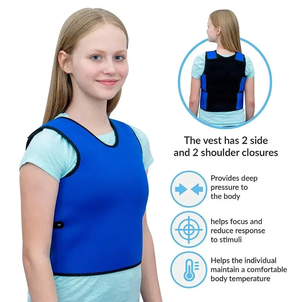 Sensory Compression Vest Weighted Vest Low-Pressure Comfort Against For Kids Teens Autism Hyperactivity Mood Processing Disorder Ürün ana görseli