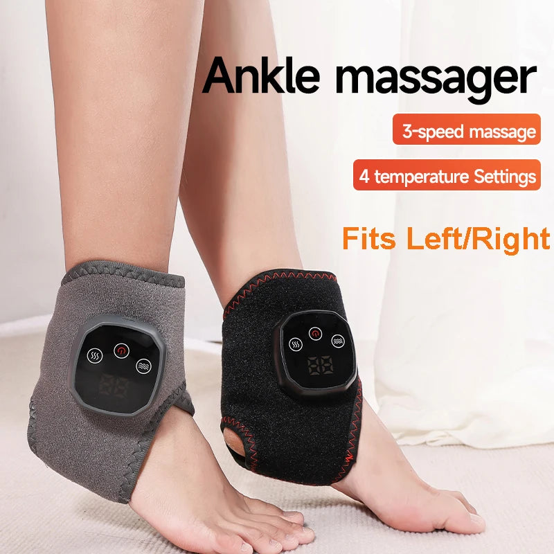 Electric Heat And Vibration Ankle Wrist Massager Hot Compress Therapy Ankle Massage Heated Wrap Support Brace Foot Protector Main image