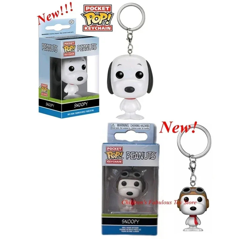 New Arrival FUNKO POP Pocket Keychains Peanuts Snoopy with hat new snoopy Keychain with box Action Figure Toys for Ornaments Ürün ana görseli