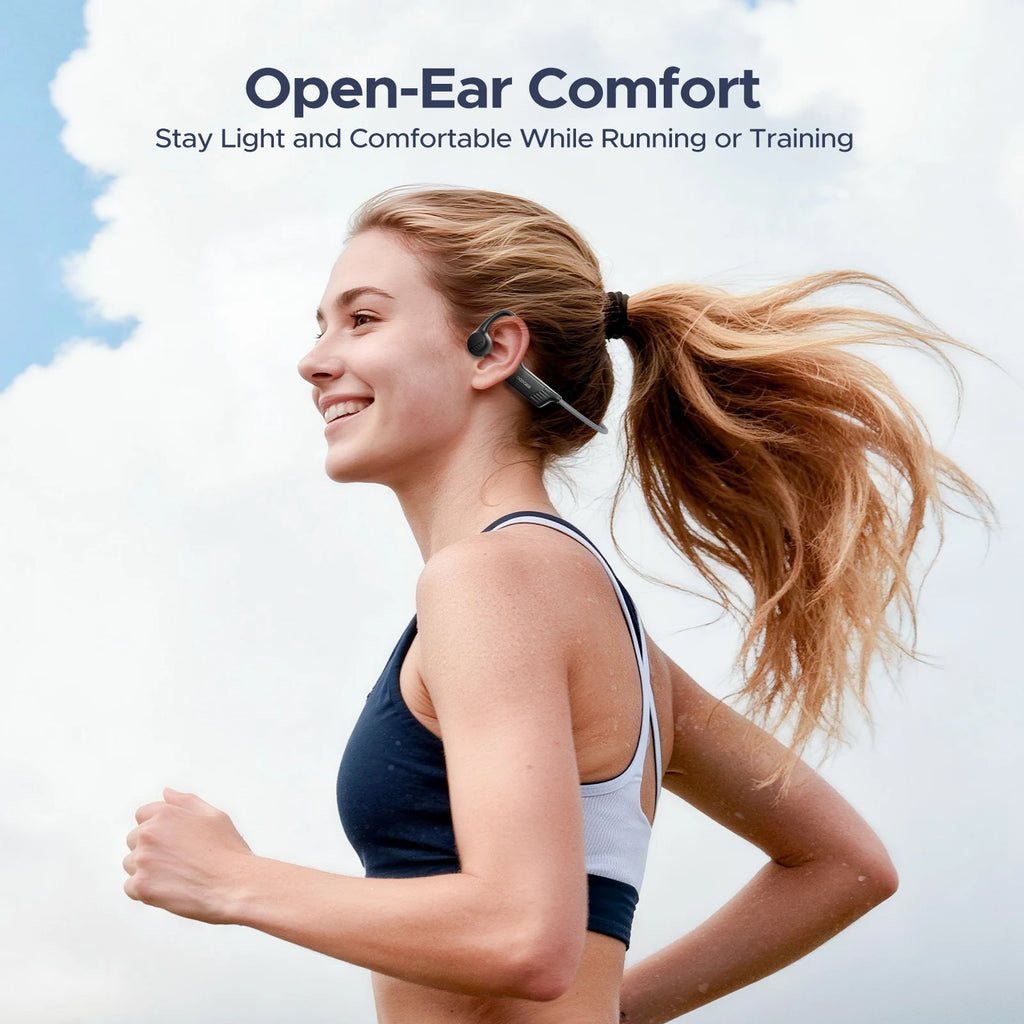 DOOGEE BoneBeat Run Bone Conduction Headphones Open-Ear Wireless Sports Earphone 10 Hours Battery Life for Running, Cycling