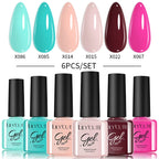 LILYCUTE Nail Gel Polish Set Pink Green Spring DIY Nail Art Design Long Lasting Soak Off UV Gel Manicure Painting Gel Vernis Kit
