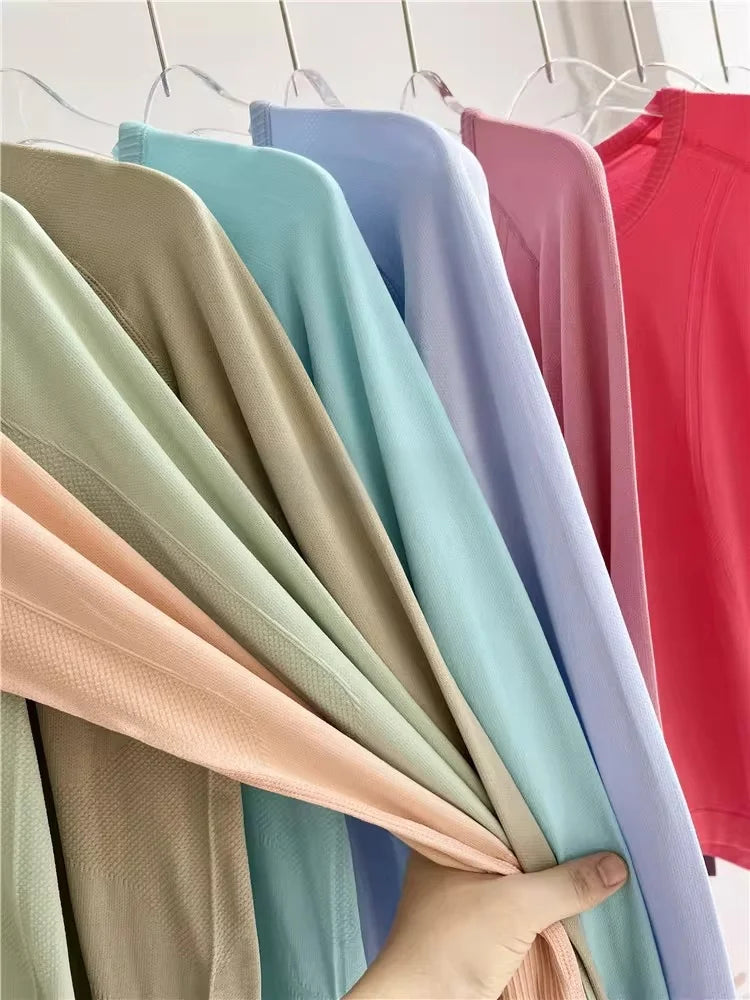 Seamless Yoga Top Women Long Sleeve Workout Shirt for Women Training Gym Clothes Stretchy Turtleneck Sportswear Activewear