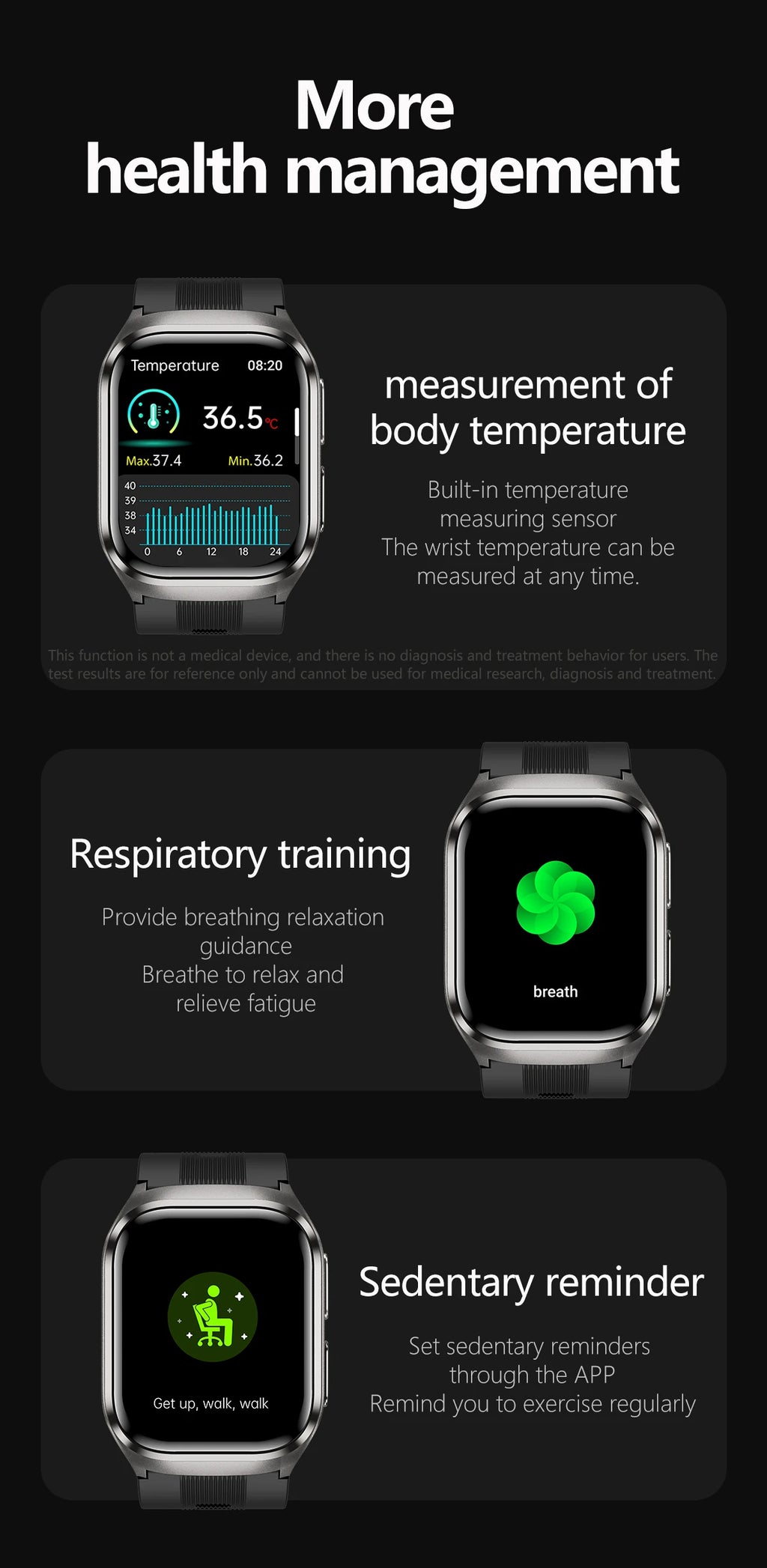 2026New Health Watch Blood Pressure Accurate Measure Smart Watches Men Uric Acid Blood Lipids waterproof Airbag Smartwatch Women