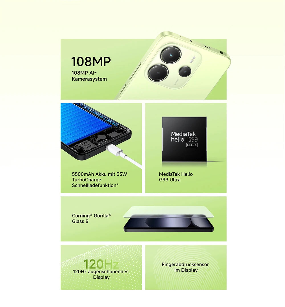 Global Version Xiaomi Redmi Note 14 4G Smartphone MediaTek Helio G99-Ultra 108MP AI Camera 5500mAh Battery 6.67" 120Hz Display
