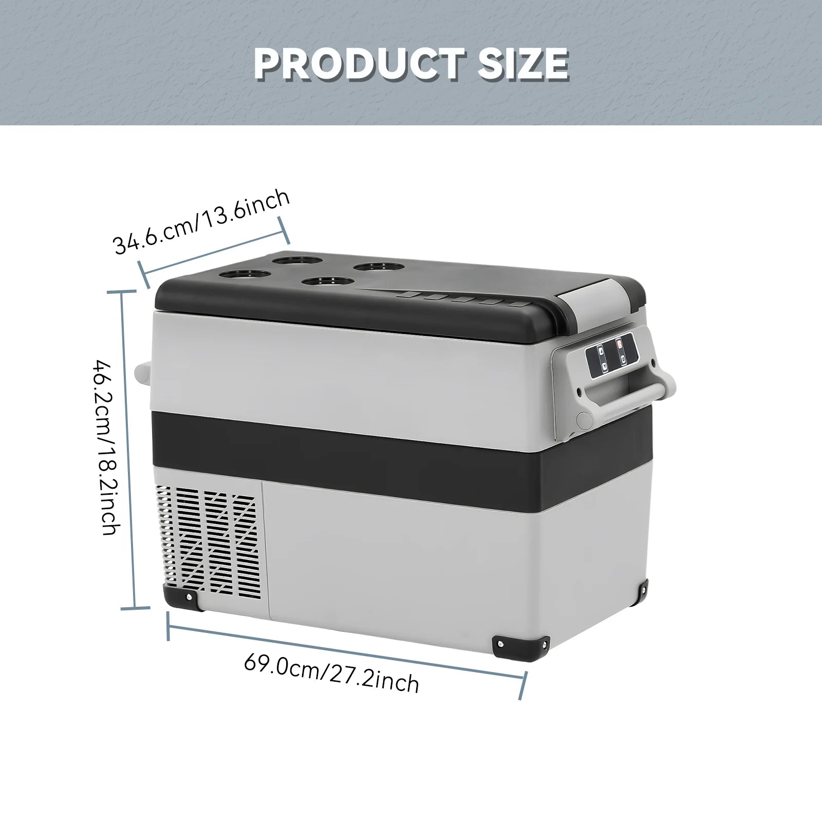 Podofo Car Mini Refrigerator Mini Fridge 45L Freezer Portable Compressor Cooler 12/24V DC 110-240V Ice Box for Camping