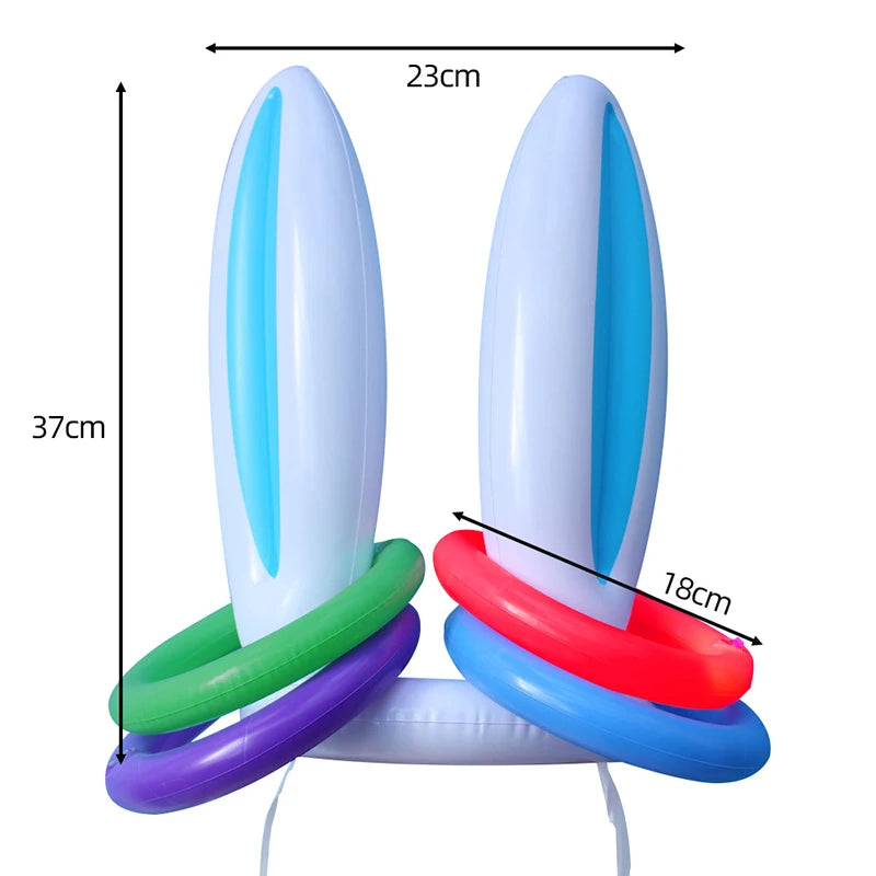 Bunny Ears Inflatable Ring Toss Party Games Kids Holiday Birthday Activity Social Indoor Outdoor Parent-child Interaction Toys