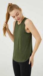 WANAYOU Sleeveless Women Yoga Shirts Quick Drying Sports Tank Tops Workout Running Vest Breathable Round Neck Gym Shirts