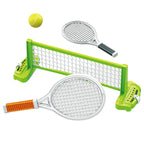 Mini Tennis Set Tennis Play Set with 2 Rackets and 1 Ball Portable Recreational Sport Equipment Indoor Outdoor Game