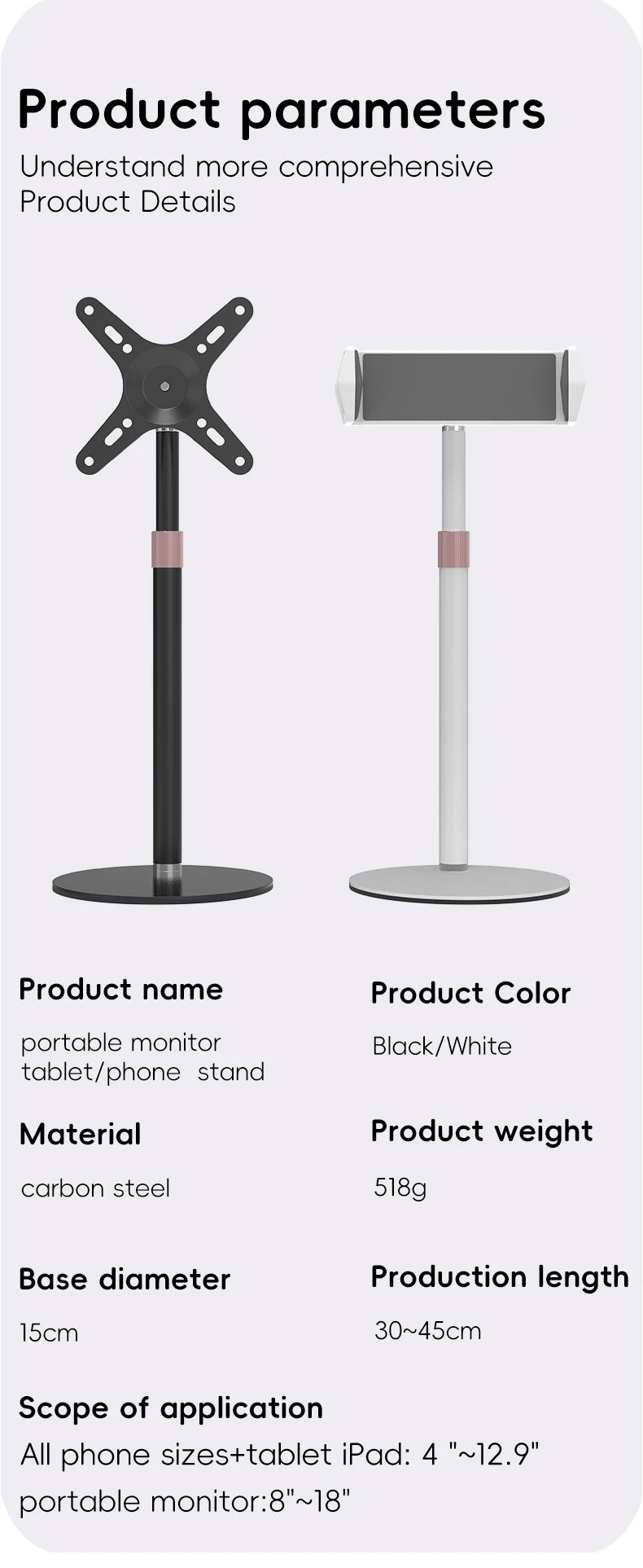 Artpowers VESA Monitor Desk Mount Single Monitor Stands Freestanding fits 13'' to 18'' Computer Screen with Height Adjustable