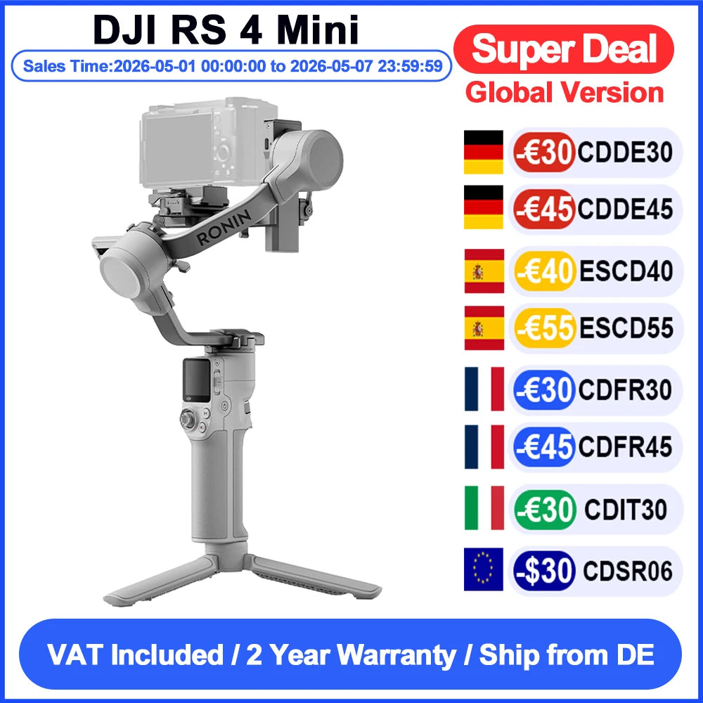 DJI RS 4 Mini Handheld Gimbal Stabilizer For Sony A7/ ZV Camera And Smartphones Intelligent Tracking Ürün ana görseli