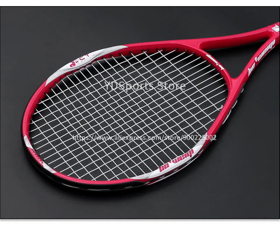 Professional Unisex Carbon Fiber Tennis Racket With Bag Training Paddle Rackets For Adult Men Women Ultra Light Racquet