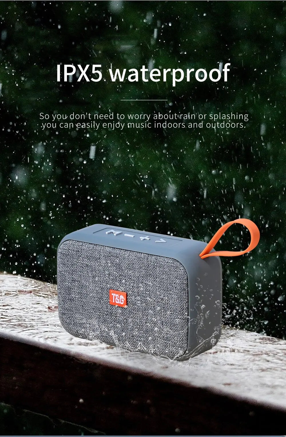 Speaker TG506 Portable Mini Wireless Soundbar Bluetooth 5.0 Outdoor Indoor HIFI Loudspeaker Support TF Card FM Radio Waterproof