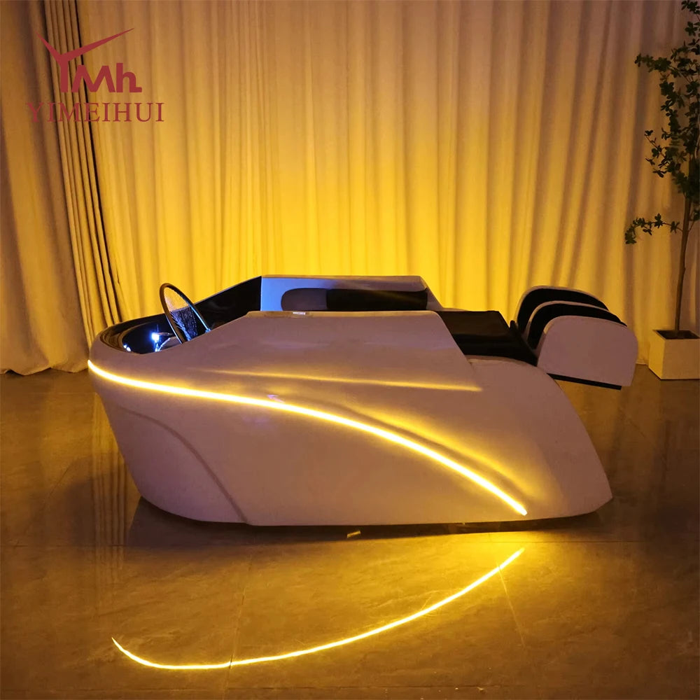 Salon Head Spa Synthetic Leather Head Therapy Beds Automatic Massage Shampoo Bed Comfortable Ergonomic Design High Density Spong Ürün ana görseli