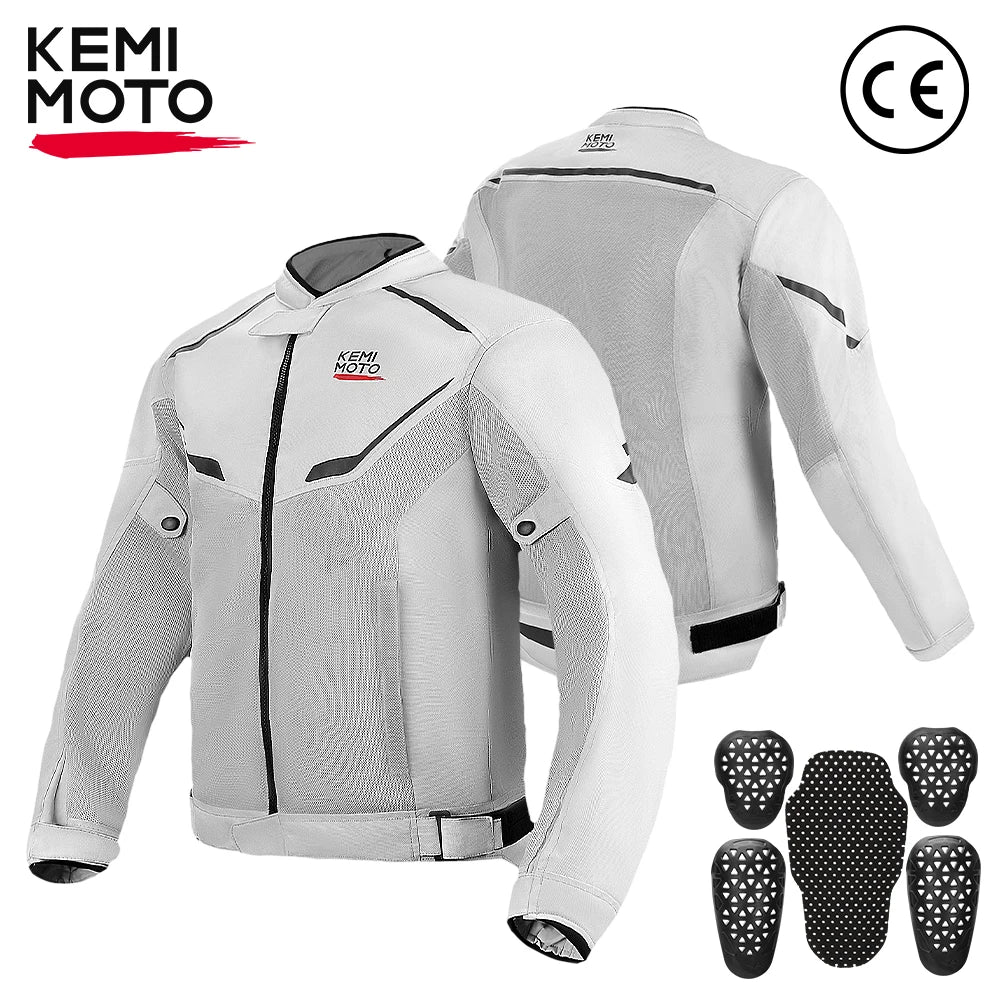 Summer Motorcycle Jacket Men's Riding Clothing Breathable CE Protector Gear Soft Mesh Inner Outdoor Motocross Outfit Off-road Cycling Ürün ana görseli