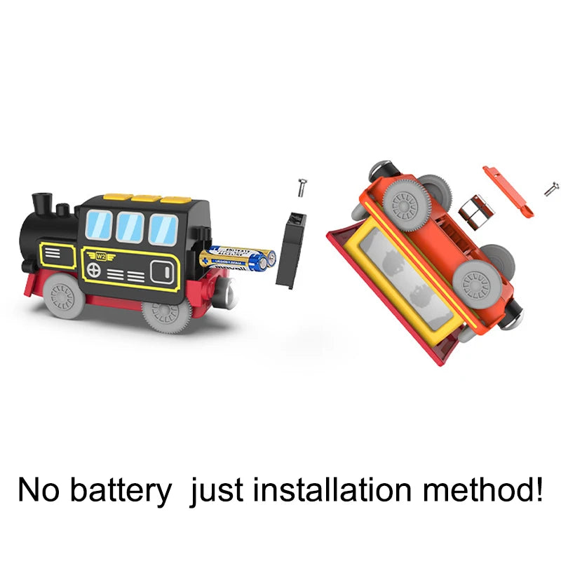 Train Track Wooden Train Toys Magnetic Set Electric Car Locomotive Diecast Slot Fit All Wood Brand Biro Railway Tracks for Kids