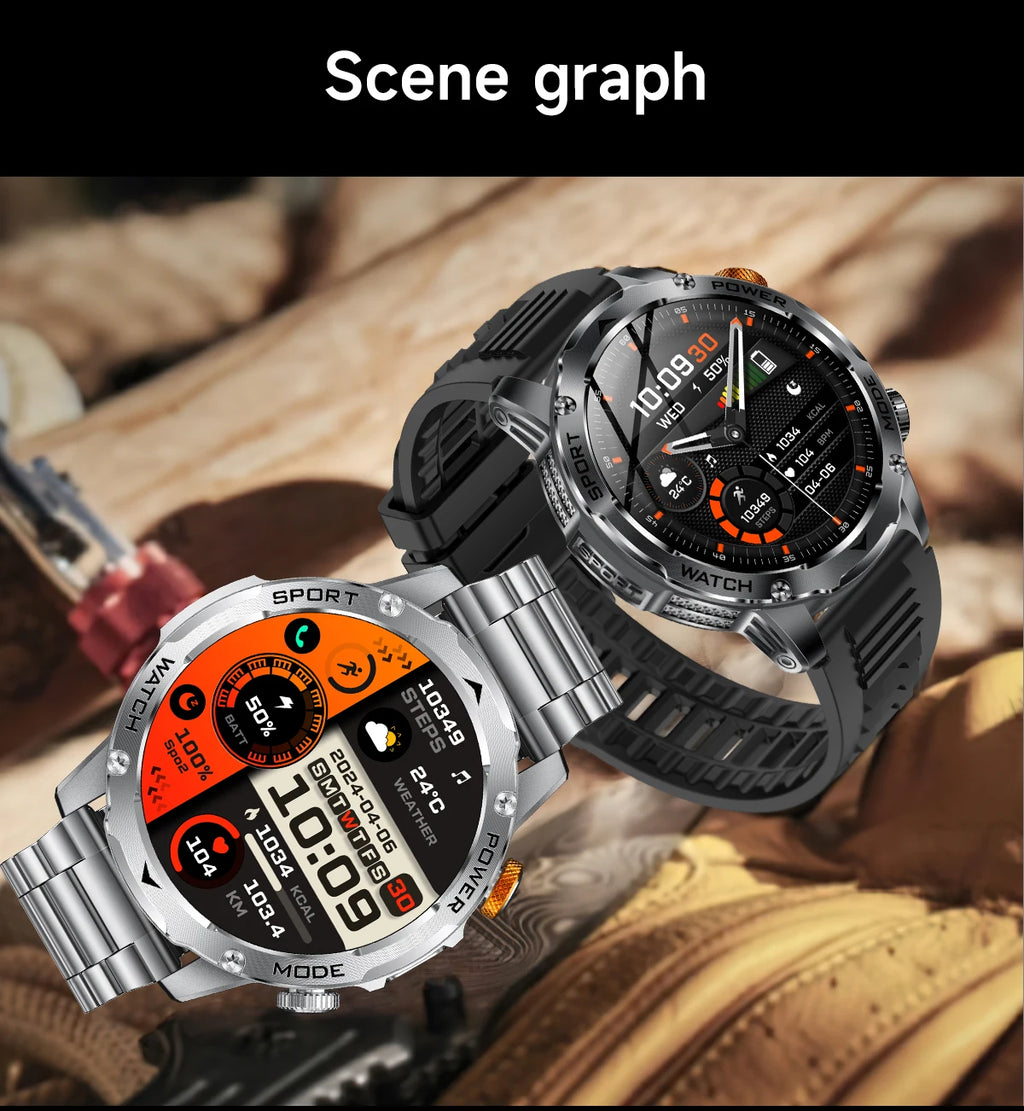 LIGE New Smart Watch Men 1000mAh Large Capacity Battery Outdoor Flashlight Bluetooth Call Waterproof Sport Fitness Smartwatch