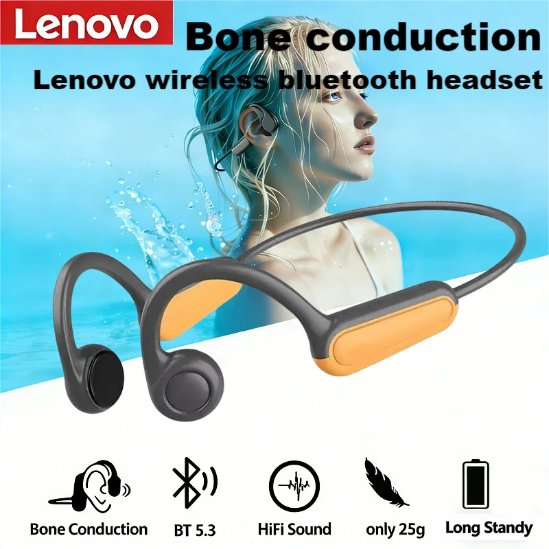 Lenovo New Real Bone Conduction Sport Headphone Wireless Earphone Bluetooth-compatible Headset Hands-free With Mic For Running Ürün ana görseli