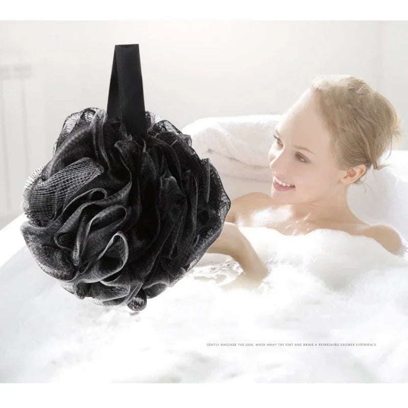Soft Lufa Shower Sponge - Black - Dead Skin, Gives Glowing Skin - PE Skin-friendly Bath Ball for Home & Dormitory Ürün ana görseli