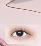 Double Ended Lying Silkworm Pencil 2 in1 Highlighter Nude Lower Eyelid Contour Aegyo-sal Eyeliner Makeup Stick with Detail Brush