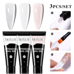 LILYCUTE 15ml Extension Gel Nail Polish Set Quick Nail Prolong With Extend Mold Nail Tips Acrylic Solution Manicure Tools Kit