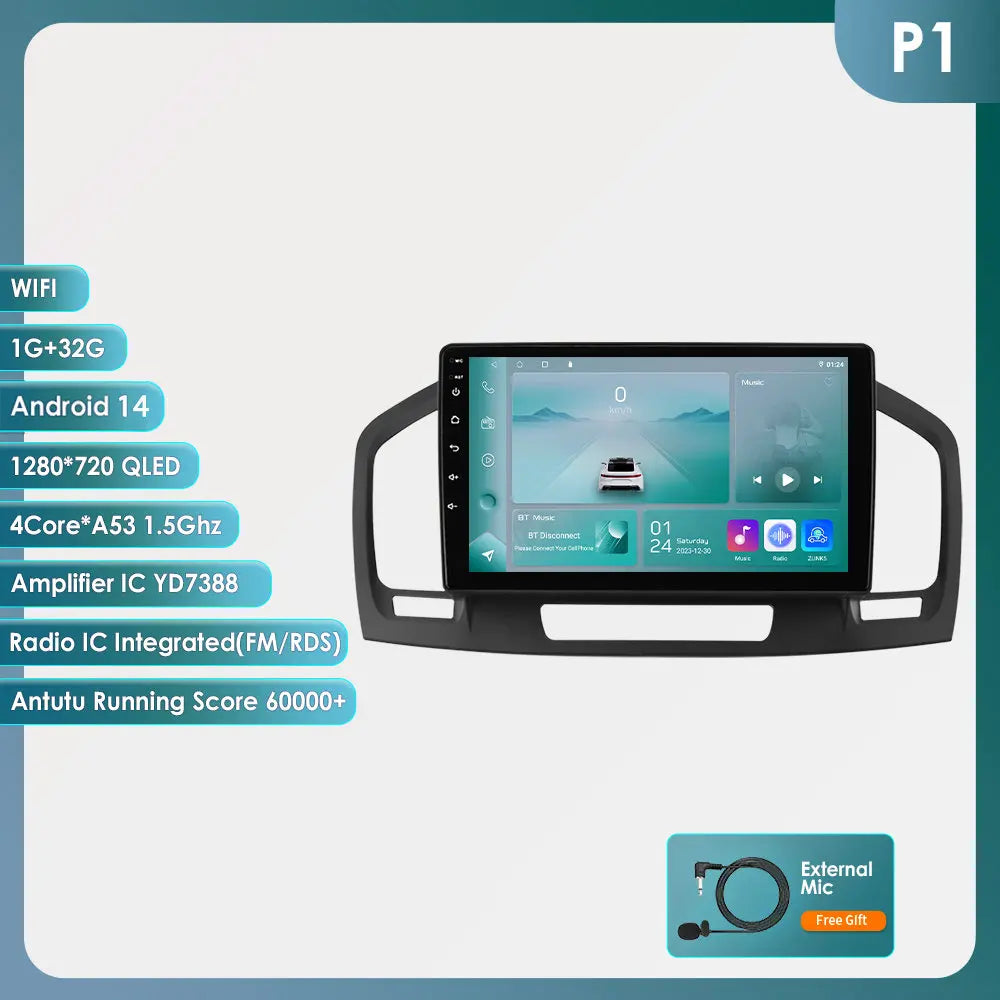 9inch 7862 QLED Screen 2din Android Car Radio Multimedia Video Player for Buick Regal 1 Opel Insignia GPS Navi Carplay 4G RDS BT