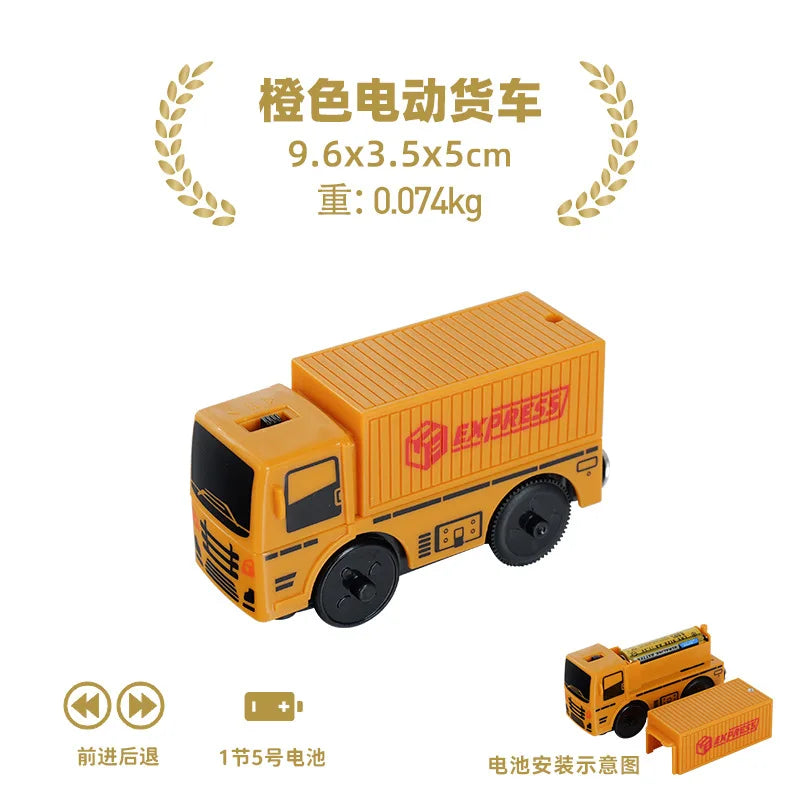 Electric Train Locomotive Magnetic Car Diecast Slot Fit All Brand Wooden Train Track Railway For Kids children's Toy W02