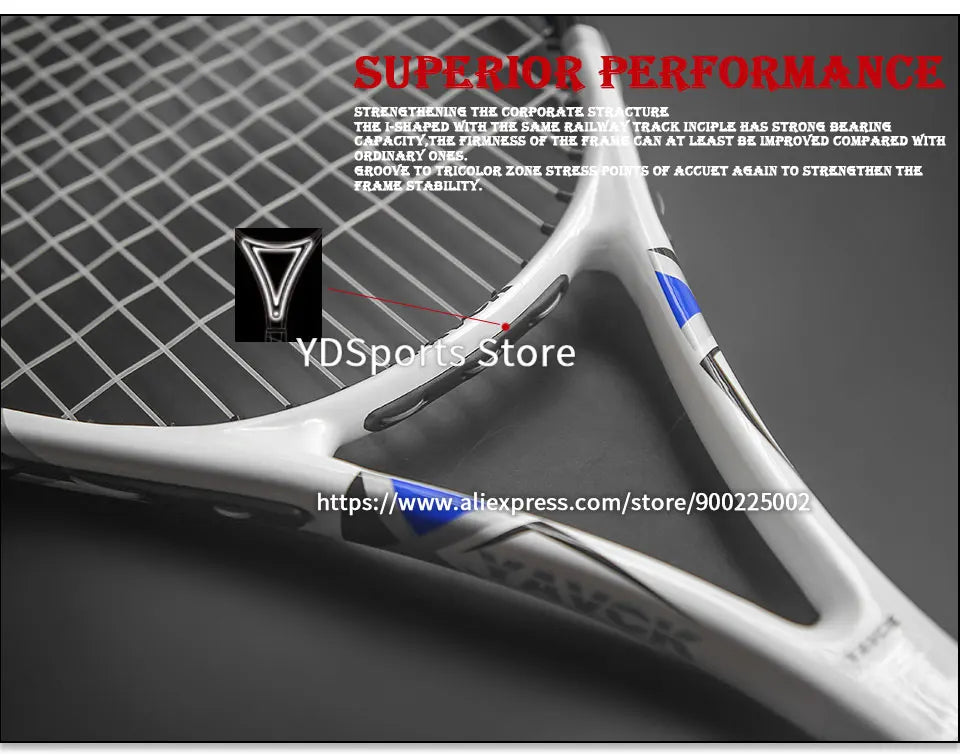 Professional Ultralight Racquet Composite Carbon Aluminium Alloy Tennisracket 45-55LBS Training Tennis Rackets Unisex Trainer