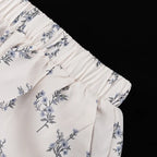 Casual Beige Print Women's Two Pieces Set Fashion Stand Collar Wrist Sleeve Ruffled Shirts And High Waisted Shorts Suit Woman