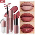 4pcs/Set Long Lasting Waterproof Lip Makeup Kit - Soft Smooth Creamy Lipliner Lipstick & lip gloss lip oil Set