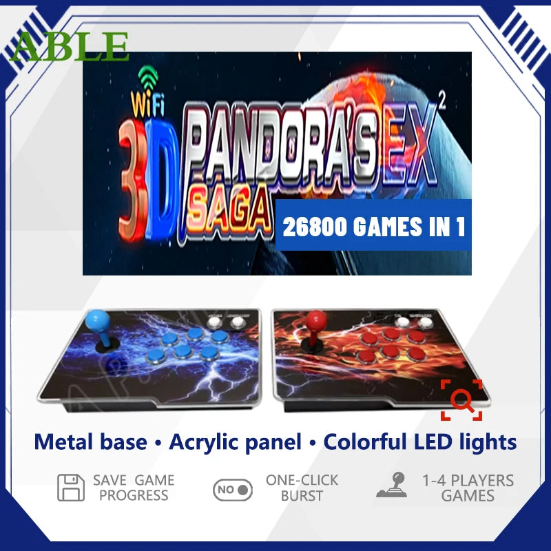 Pandora Saga DX2 26800 Game in 1 Split Box Console Arcade 2-Player Plug-Play Classic Retro 3D Game Family 720P HD Ürün ana görseli
