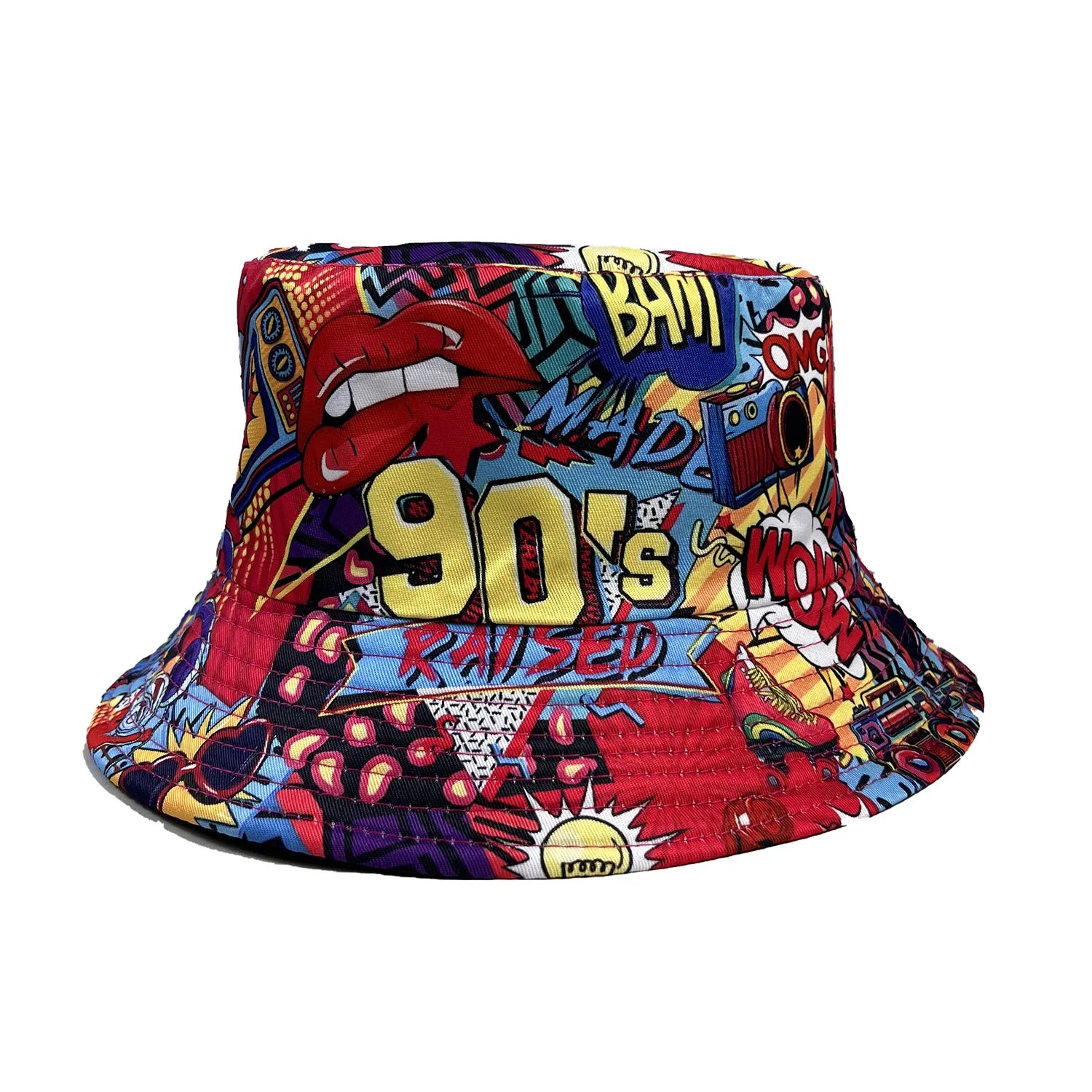 Classic Popular Funny Novelty 80S 90S Double-sided wear fisherman hat Outdoor Leisure Sunscreen Sun Hat Men Women bucket hats Ürün ana görseli