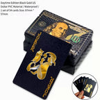 Brand New 54-piece Black and Gold Plastic Playing Card Foil Poker Set Magic Tool Party Tabletop Game