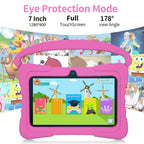 7 Inch Kid Tablet Android 13 Quad Core 4GB RAM 64GB ROM 4000mAh WiFi Bluetooth Children's Gift Kids Software with Silicone Case