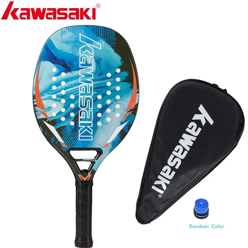 Kawasaki Beach Tennis Racket Carbon Fiber Soft Face Tennis  Paddle  Racquet with Protective Bag Cover