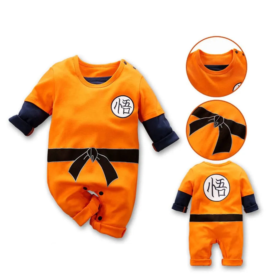 Anime Clothes Baby Vegeta Rompers Newborn Kuririn Roshi Training Outfit Infant Kids Halloween Cartoon Cosplay Costume Jumpsuit