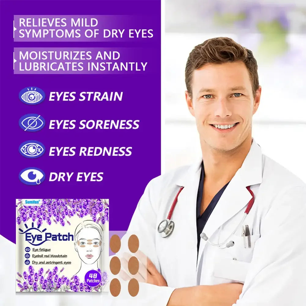 48pcs/pack Eye Care Patch Improve Eyesight Good Vision Sticker Relieve Eye Dry Fatigue Myopia Herbal Medical Plaster