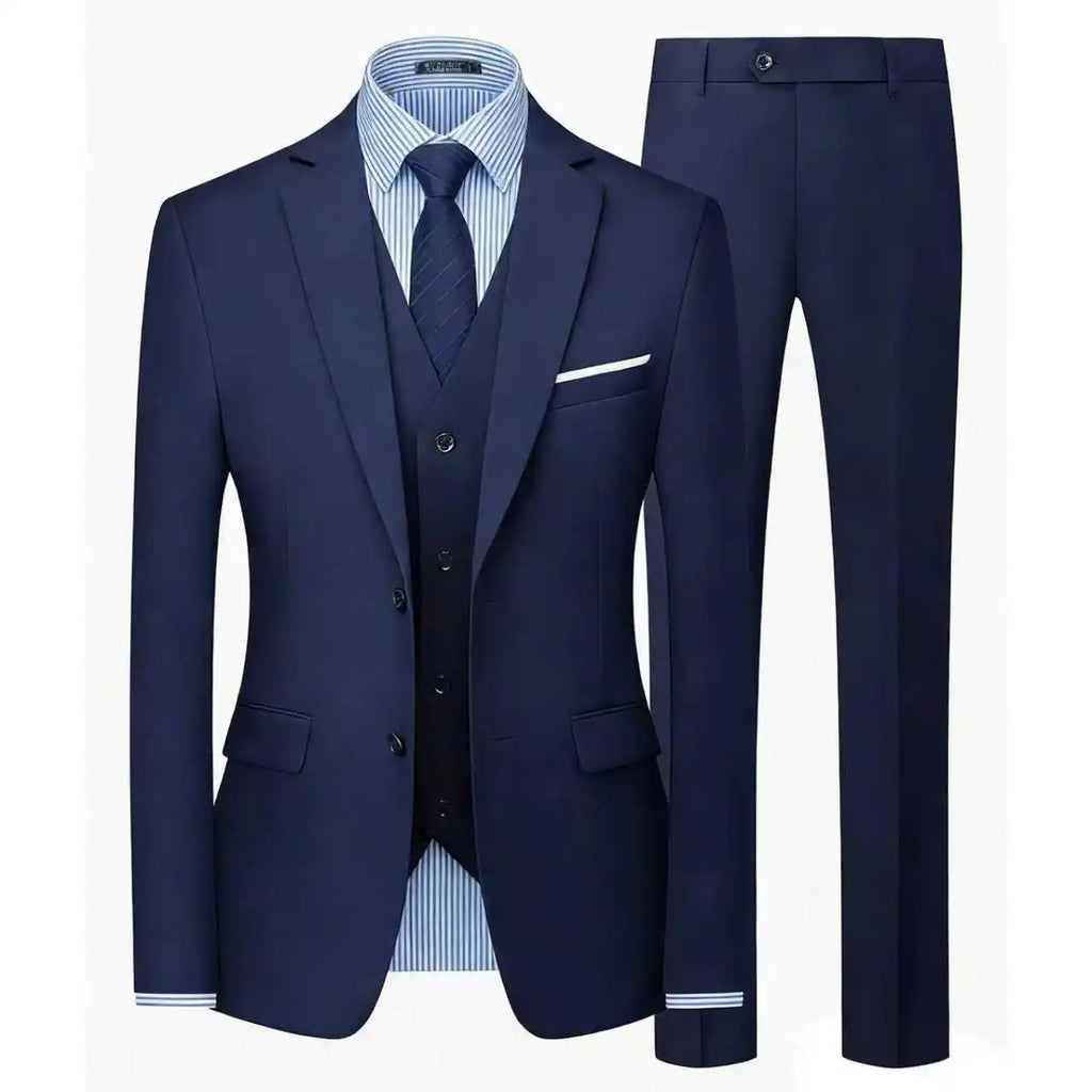 Elegant Men's Suit 3 Piece Fashion Lapel Single Breasted Groom Wedding Slim Fit Casual Version Business Suit For Man