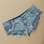 Women Summer Low Waist Denim Shorts Stretchy Short Jeans Hot Pants Sexy Triangle Design Butt Enhancer Casual Streetwear DURIKIES