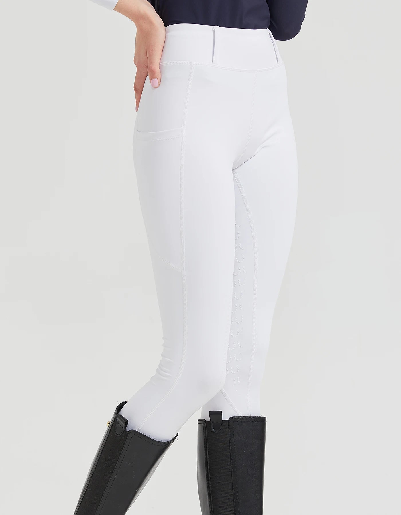 Spring and summer riding pants women's knitted high-stretch, slim-fitting silicone riding pants tight riding pants breathable we