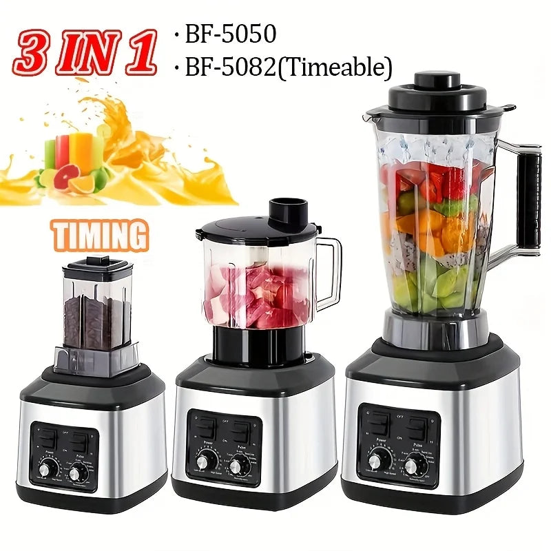 3-in-1 Powerful Table Blender Mixer Juicer Smoothie Maker 0.5/1.5/2.5L 3Container Food Processor Blender Mixer for Ice Nut Fruit Main image
