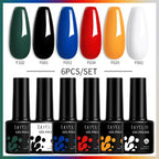 LILYCUTE 6PCS Gel Nail Polish Set Summer Neon Nail Gel Kits For DIY Nail Vernis Semi Permanent UV Lamp Gellak Nail Varnish Set