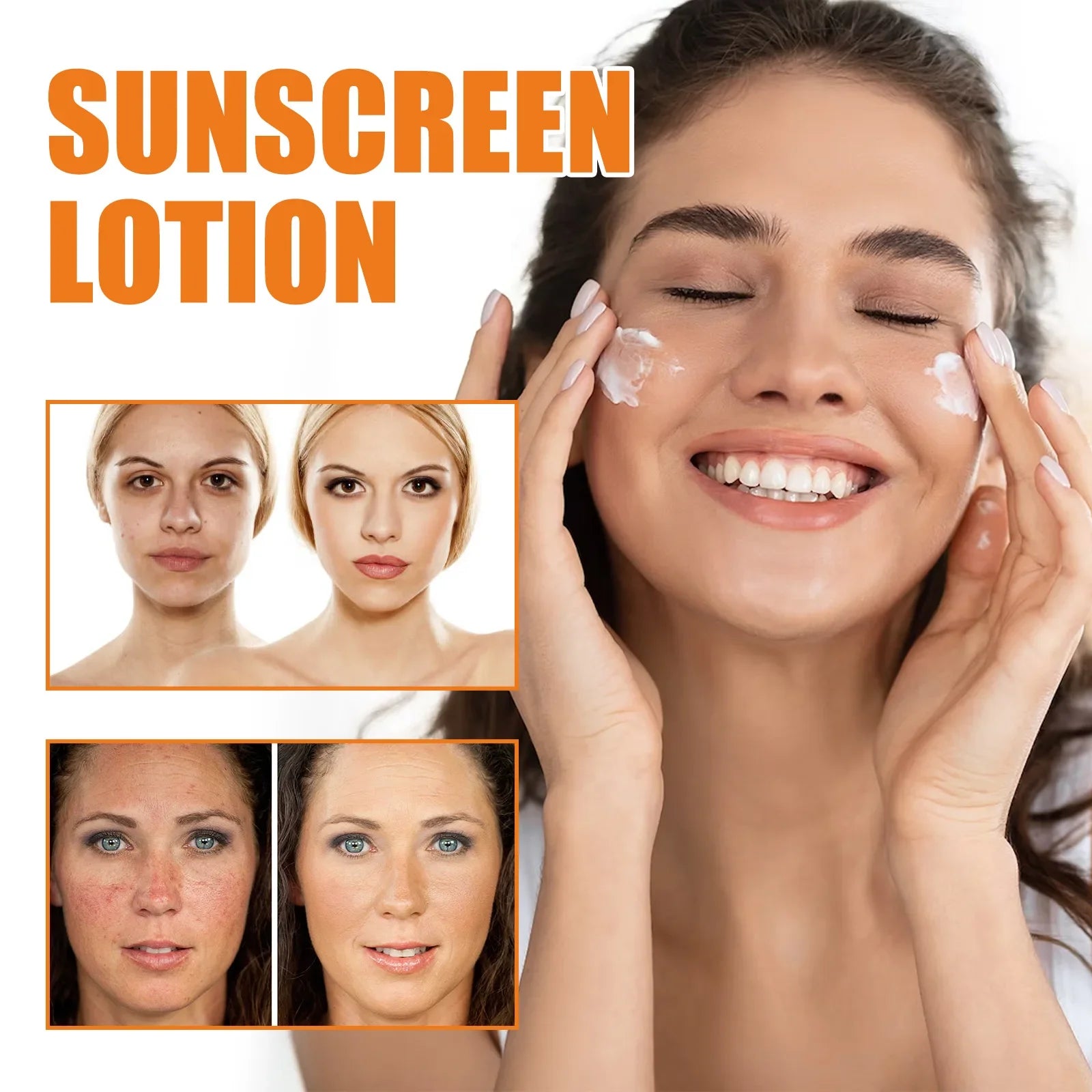 EELHOE Sunscreen Face Oil Control Uv Isolation Anti-Sun Moisturizing Face Suncream Spf 50 Face Repair Skin Care Sun Tan Lotion