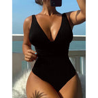 Deep V One Piece Swimsuit Women 2024 Push Up Swimwear Female Sexy Summer Beachwear Swim for Bathing Suits Micro Korean Monokini