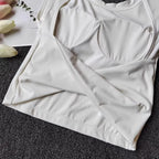 Women's Slim Fit Open Back Sports Tank Built in Fixed Cups Breathable Pilates Yoga Workout Top