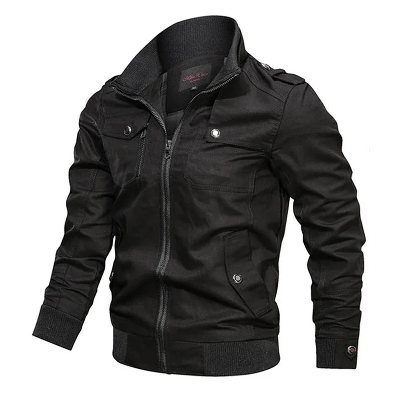2023 new Pilot Bomber Jacket Coats Mens Cotton Cargo Jackets With Zipper Pockets Retro Casual Work Jacket Male Clothing Outwear Ürün ana görseli