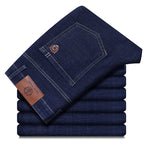 Wthinlee New Business Men's Jeans Casual Straight Stretch Fashion Classic Blue Black Work Pant Denim Trousers Male  Clothing