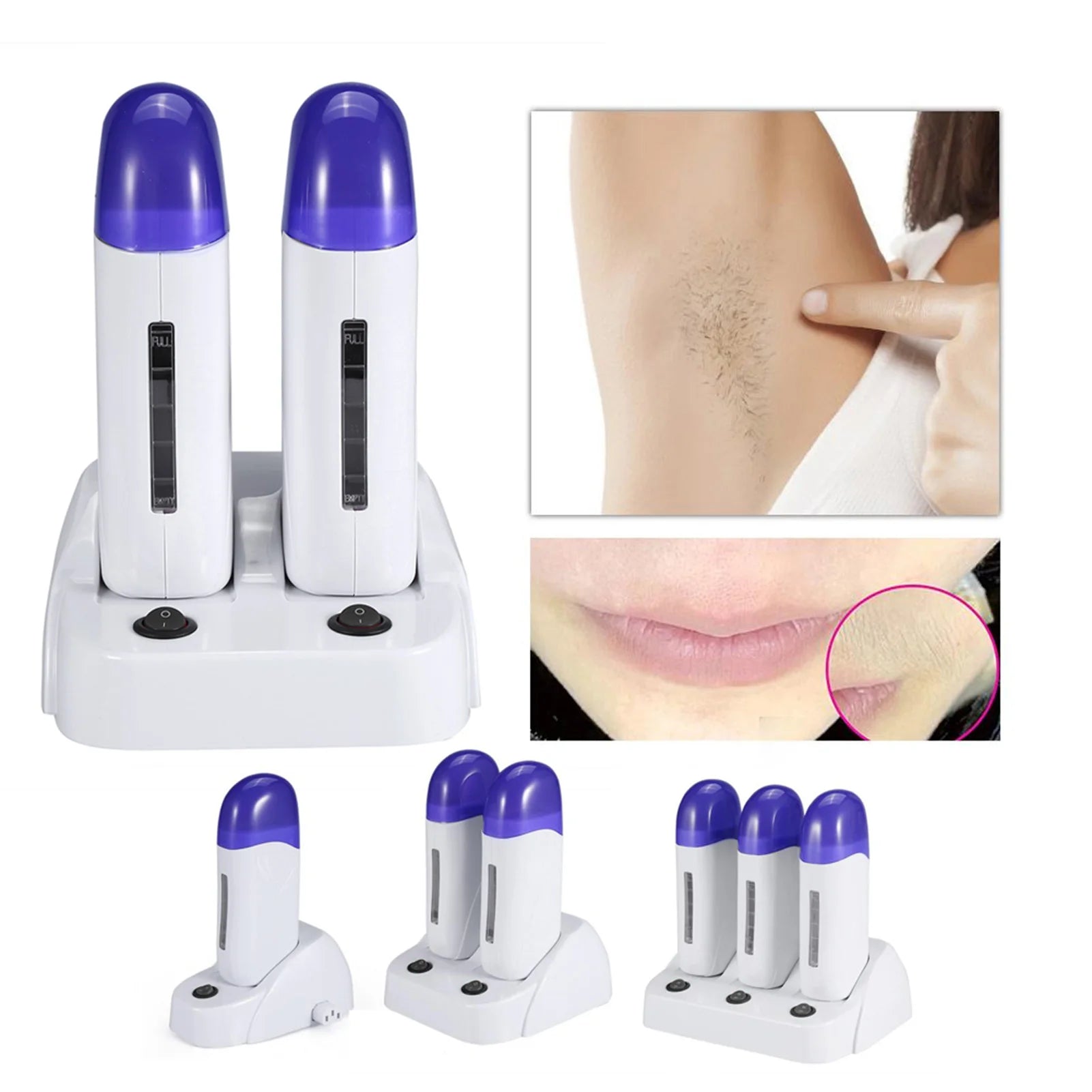 3 Types Cartridge Wax Depilatory Roller Warmer Heater Waxing Body Hair Removal Machine Wax Cartridge Heater Cartridge Wax Roller Ürün ana görseli